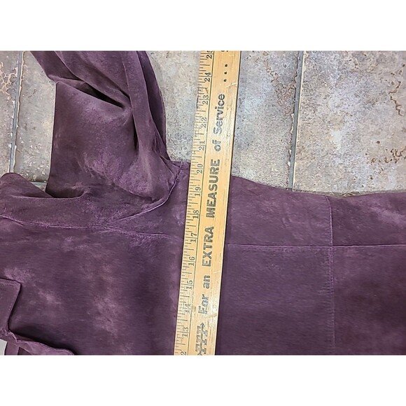 I.E. Jacket Sz 12 & Pants Sz 14, Suit 100% SUEDE Leather, EGGPLANT, Wms NWT - Picture 15 of 16